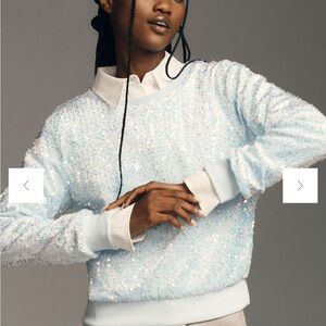 NWT- By Anthropologie Sequin Velvet Sweatshirt